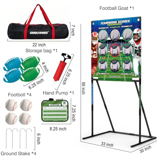 Kids Football and Baseball Toss Game - 9 Hole Target for Outdoor Fun