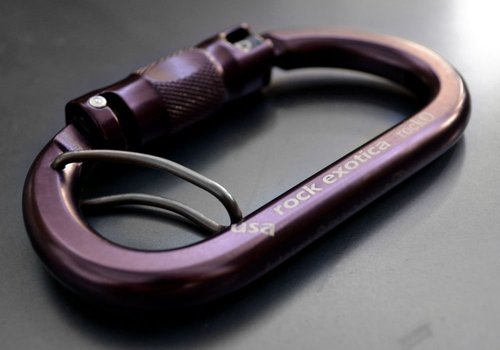 Rock Exotica Rocko WireEye Auto-Lock Carabiner - Heavy Duty Locking Carabiner for Rock Climbing and Professional Climbing Gear - Wire Restraint System – Made in The USA