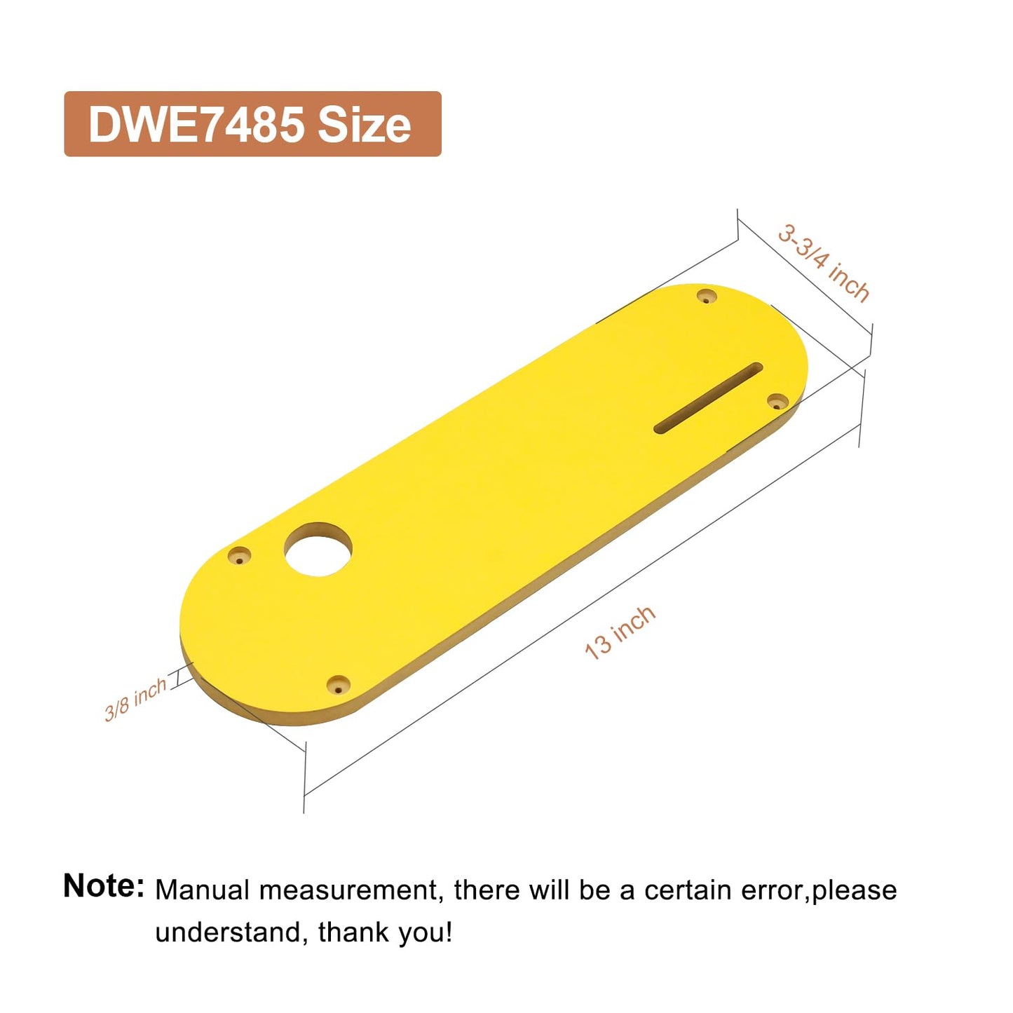 Powswopx 3 Pack Zero Clearance Inserts Laminated Fit for DeWalt DWE7485 DCS7485B, DCS7485T1 with riving Knife Slot (13 x 3.75)