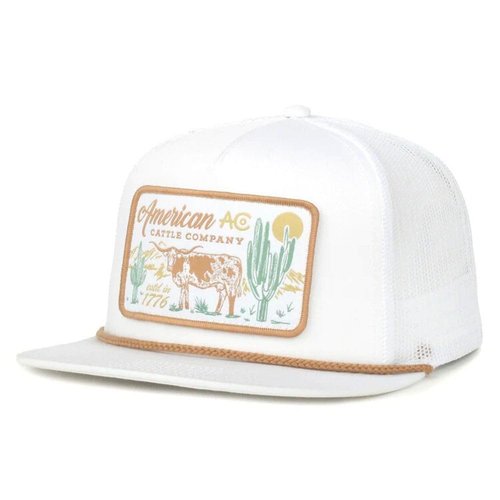 American Cattle Co. On The Range Adjustable Snapback Hat (US, Alpha, One Size, White)