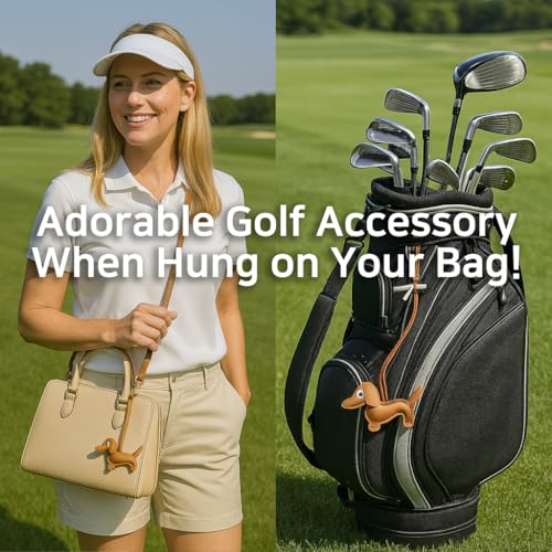 Dachshund Golf Tee Leash and Anchor – Anti-Loss Tether – Dark Brown