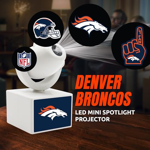 Denver Broncos LED Mini Spotlight Projector - Adjustable & Rechargeable
