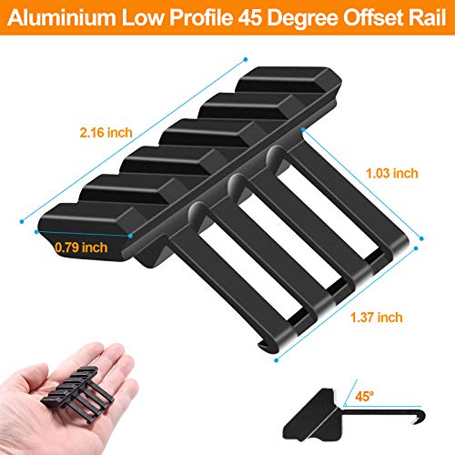 45 Degree Offset Picatinny Rail Mount - 5 Slot, 1 Pack