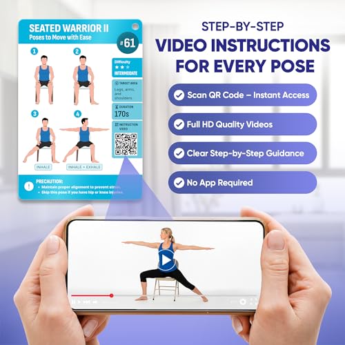 Chair Yoga Card Set for Seniors - 100+ Exercises & 28-Day Challenge