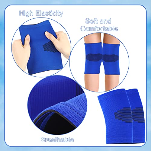 Kids Knee Brace Compression Sleeves - 2 Pairs, Small, Blue & Black