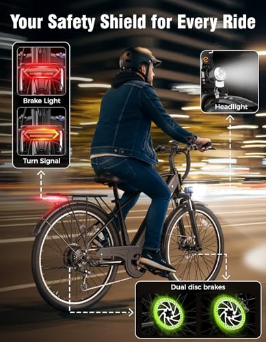 Electric Bike for Adults - 26" Jasion Roamer ST with 1200W Motor, 528Wh Battery, 28 MPH - Obsidian Black