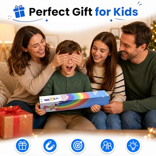 Rainbow Magnetic Dart Board for Kids - Double-Sided Indoor & Outdoor Toy Set