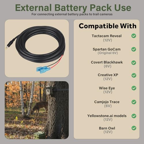 79-inch Trail Camera Power Cable 4.0x1.7mm DC Cord - 2 Pack