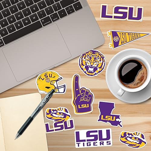 Lsu Tigers Waterproof Vinyl Sticker Pack - 50 Official Decals for Laptops, Water Bottles & More (Variation: THIS listing: Lsu)