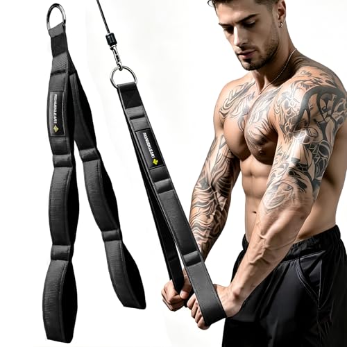 Tricep Rope Cable Attachment with 3 Grip Lengths & Ergonomic Handles