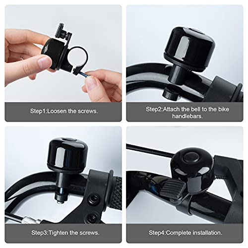Loud Mini Bike Bell 2 Pack - Classic Bicycle Horn - Black