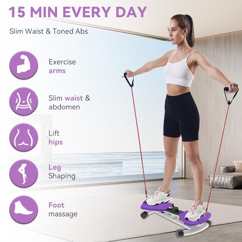 Adjustable Waist Twister Machine for Home Gym - Purple