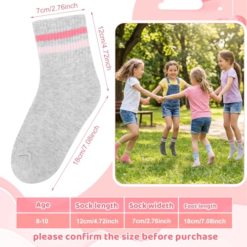 6 Pairs Kids Athletic Crew Socks - Comfortable Breathable Sport Socks