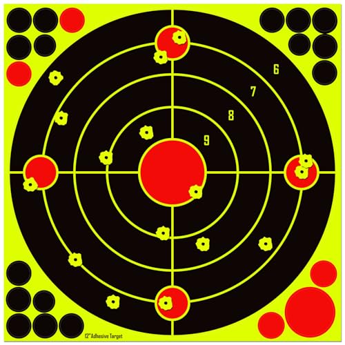 12x12 Inch Splatter Adhesive Targets, Reactive Shooting Stickers