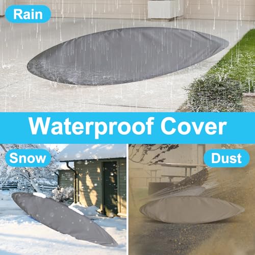 420D Waterproof Kayak Cover with UV Protection for Outdoor Storage - Fits 11.8-13ft Canoes & Fishing Boats