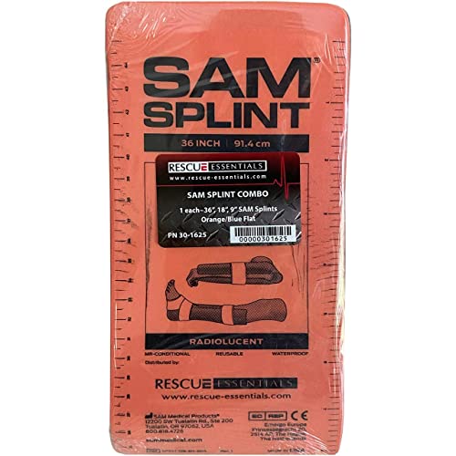 Rescue Essentials SAM Splint Combo Pack - Moldable Aluminum Emergency Immobilization Set