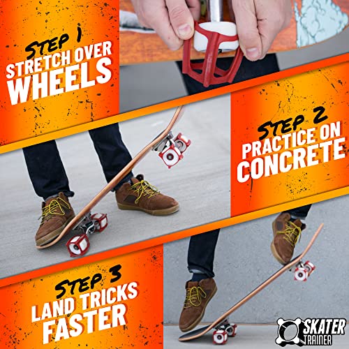 Skater Trainer Wheels for Beginners - Red - Learn Skateboard Tricks Fast