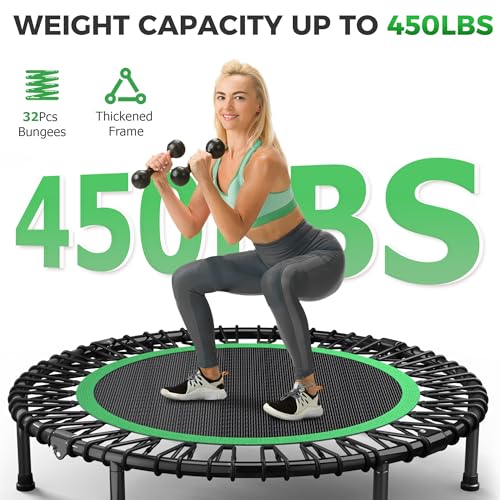40" Rebounder Trampoline for Adults - Green, 450 LBS Capacity