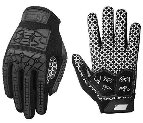 Seibertron Padded Palm Football Receiver Gloves Black L Adult Sports Gear