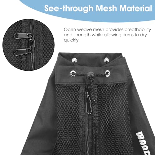 WANDF Swim Bag for Swimmers, Mesh Beach Backpack