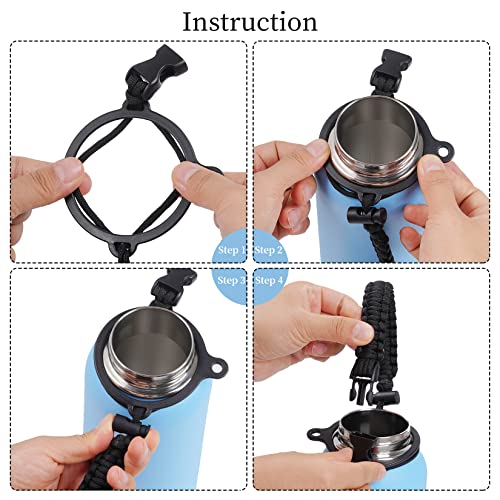 Paracord Handle for Wide Mouth Water Bottles - 2 Pack