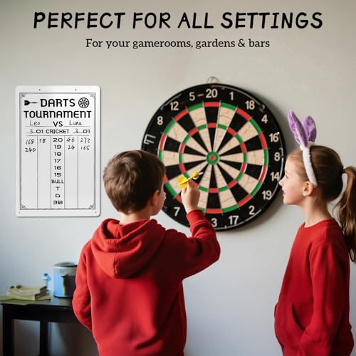Dry Erase Dart Scoreboard for Cricket & 01 Games - 15.3 x 9.8 Inches