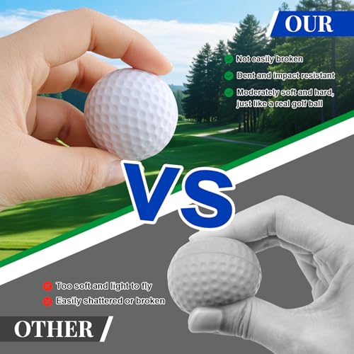 White 20 Pack 41mm Foam Golf Balls with Tees – Limited Flight Realistic Feel Indoor/Outdoor Practice