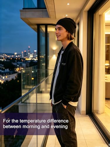 Lightweight Cotton Beanie - Breathable Summer Skull Cap - Black