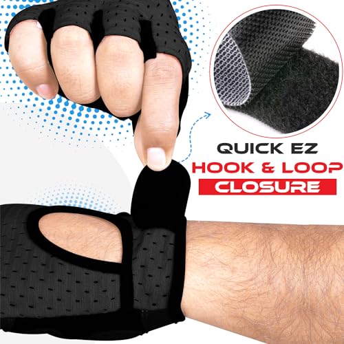 Breathable Weight Lifting Gym Gloves for Women - Black, Medium