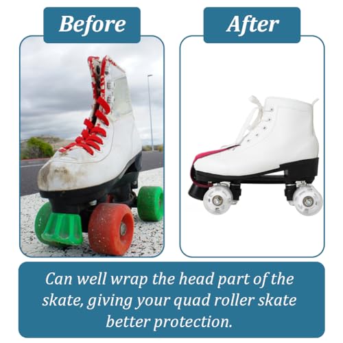 Roller Skate Toe Guards - Durable Faux Suede Protectors, Rose Red