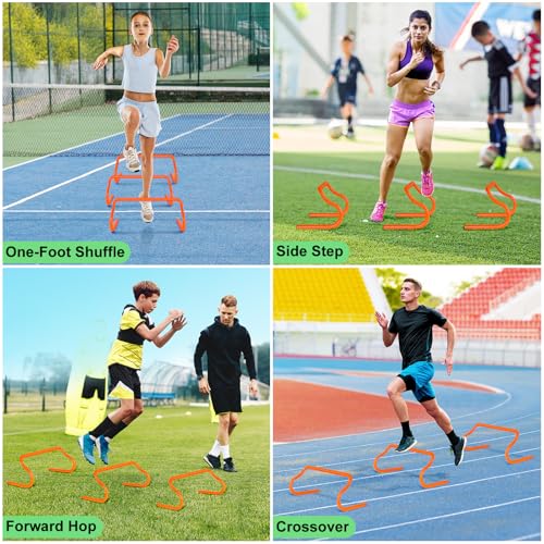 Agility Hurdles Training Set - 5 Hurdles & 10 Cones with Bag