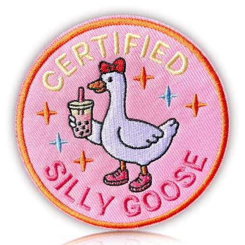 Funny Goose Patch - Cute Pink Animal Meme for Backpacks & Hats