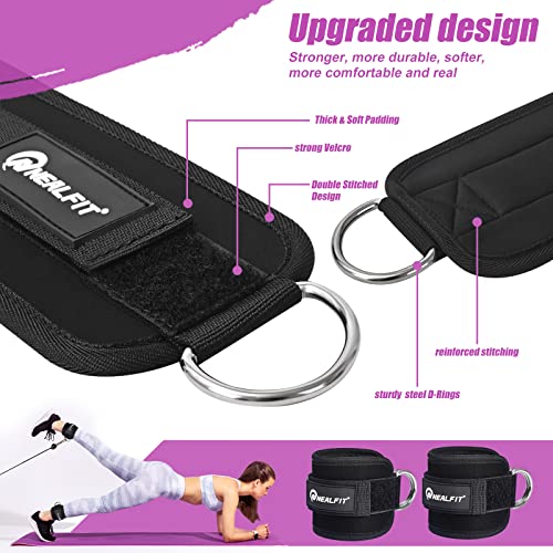 Ankle Strap for Cable Machine - Gym Ankle Cuff for Leg Workouts