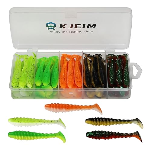 Paddle Tail Swimbaits - 50 PCS 3-Inch Soft Plastic Fishing Lures, Multicolor
