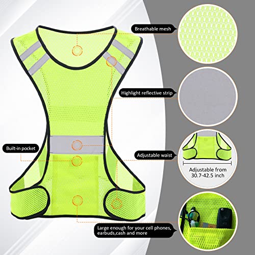 High Visibility Reflective Running Vest with Large Pocket