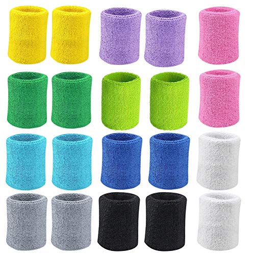 10 Pairs Cotton Sports Wristbands - Sweat Absorbing & Stretchy