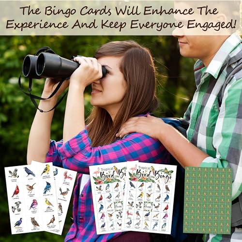 Bird Bingo Game Cards - 24 Players, Fun for Family Gatherings - White