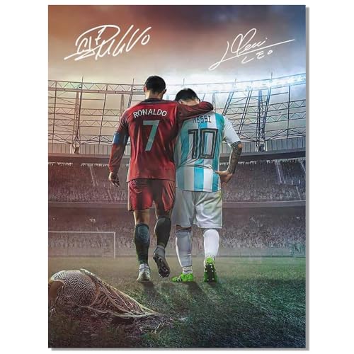 Messi & Cristiano Ronaldo Signed Poster - 12"L x 16"W Unframed