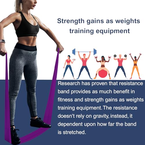Resistance Bands - 5 FT Non-Latex Elastic Stretch Bands for Strength Training & Rehab - Set of 3