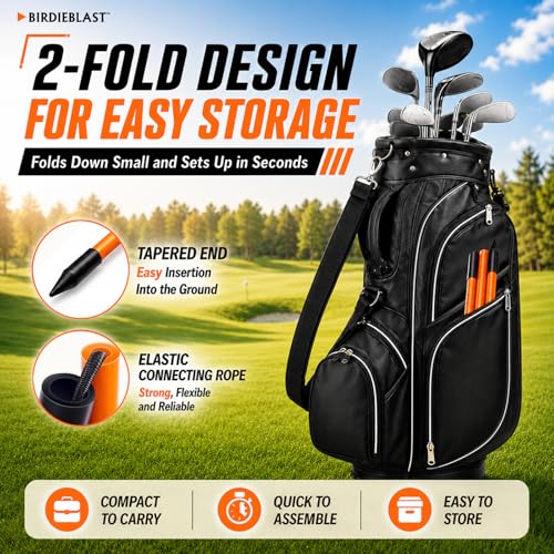 Collapsible Golf Alignment Sticks - 4 Pack Orange, 40" Training Aid
