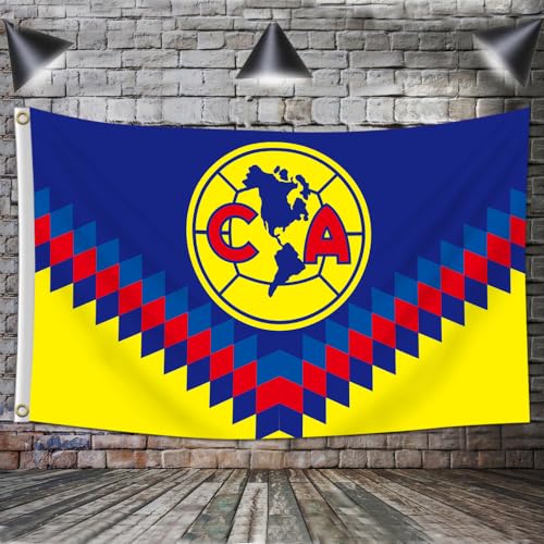 Konern 3x5 ft Double-Sided American Soccer Flag Banner Heavy Duty 150D Polyester