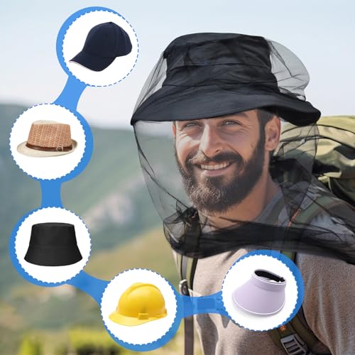 Mosquito Head Net - Insect Protection, Soft & Durable - Black