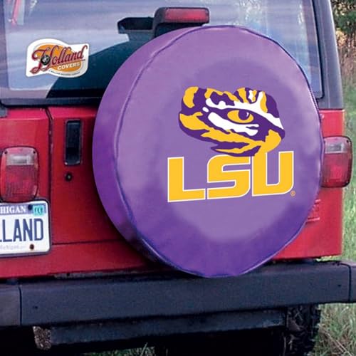 Louisiana State University Tire Cover - Purple Vinyl, Size E (29.75"x8")