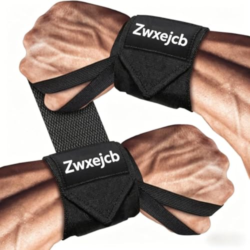 Heavy-Duty Weightlifting Wrist Wraps for Strength Training - Black