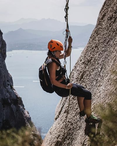 OutdoorMaster Rock Climbing Helmet Matte Orange, One Size – Lightweight Ventilated