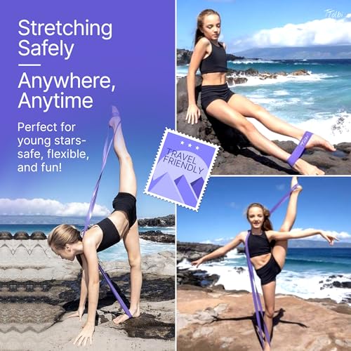 Purple Ballet Stretch Bands Set with Foot Mini Loop - Flexibility Trainer for Dance & Yoga