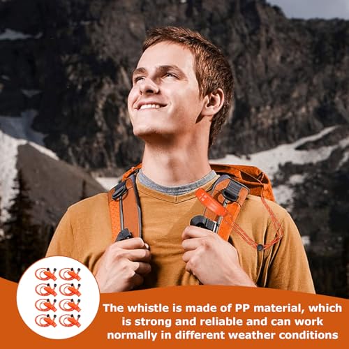 Gyinere 8 Pack Coast Guard Approved Marine Safety Whistles with Lanyards