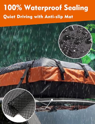 21 Cubic Feet Waterproof Rooftop Cargo Carrier Bag with Straps
