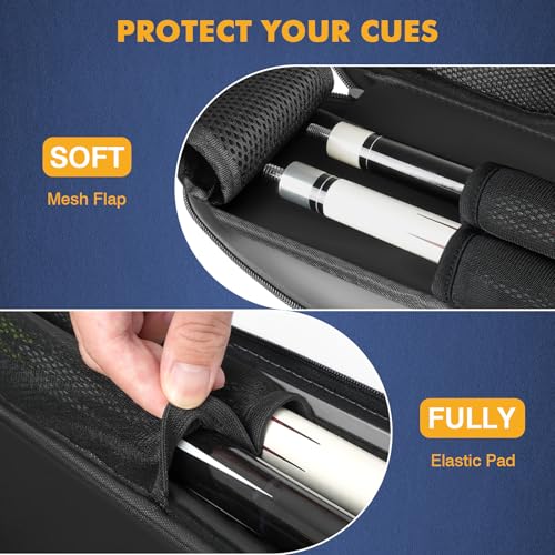 Sturdy Pool Cue Case 2x2 with 2 Pockets - Blizzard Grey/Black
