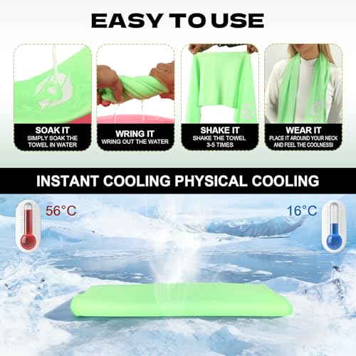 Cooling Towels 4 Pack - Microfiber Ice Towels for Hot Weather - Macaron Colors